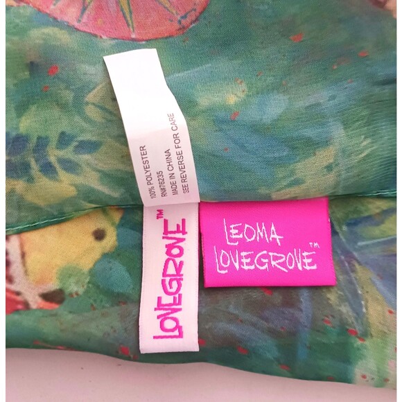 NEW Leoma Lovegrove XMAS Flamingo Bright Colorful Scarf/Wrap 24X64 Rolled Edge - Picture 4 of 4